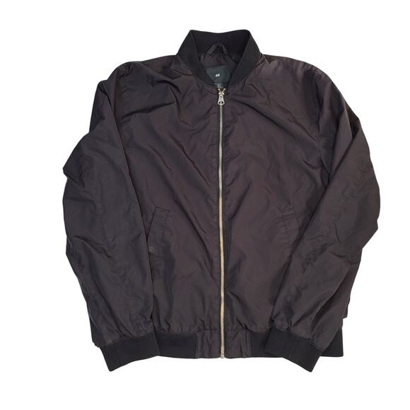 H&M Other - H&M Men's Lightweight Black Bomber Jacket Zip Up Windbreaker Size M